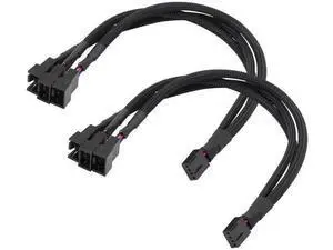 2PCS Black Sleeved 1-to-3 4-Pin PWM Fan Splitter Cable, Compatible with 3Pin/4Pin PC Case Cooling Fans, ATX Motherboard Fan Power Extension Converter 2PCS Black Sleeved 1-to-3 4-Pin PWM Fan Splitter Cable, Compatible with 3Pin/4Pin PC Case Cooling Fans, ATX Motherboard Fan Power Extension Converter