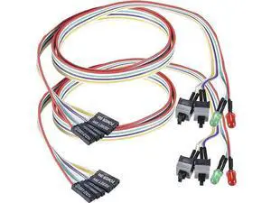 2 Pack 27 Inch 2-Pin PC Power & Reset Switch Cables with Red/Green LED, ATX Case Front Panel Power SW/HDD Indicator Wires 2 Pack 27 Inch 2-Pin PC Power & Reset Switch Cables with Red/Green LED, ATX Case Front Panel Power SW/HDD Indicator Wires