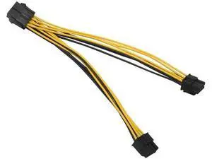 20cm 18AWG CPU 8Pin Female to Dual 4+4Pin Male Y-Splitter Power Extension Cable 20cm 18AWG CPU 8Pin Female to Dual 4+4Pin Male Y-Splitter Power Extension Cable