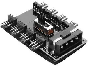IDE 4-Pin Powered 1-to-8 12V 3-Pin PC Fan Hub, Multi-Port Chassis Cooling Fan Splitter Controller for Desktop Motherboard IDE 4-Pin Powered 1-to-8 12V 3-Pin PC Fan Hub, Multi-Port Chassis Cooling Fan Splitter Controller for Desktop Motherboard