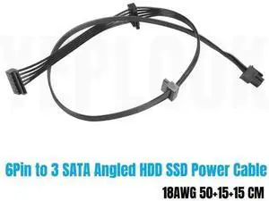 Modular SATA Angled Power Cable Compatible with Corsair TX-M Series PSU, 3 SATA Connectors for TX850M TX750M TX650M TX550M, 18AWG, Length 50cm+15cm+15cm Modular SATA Angled Power Cable Compatible with Corsair TX-M Series PSU, 3 SATA Connectors for TX850M TX750M TX650M TX550M, 18AWG, Length 50cm+15cm+15cm