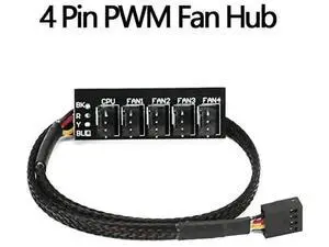 15.7 Inch 1 to 5 PWM Fan Hub, Sleeved 3/4 Pin Fan Splitter Adapter for PC Case & CPU Cooling Fans 15.7 Inch 1 to 5 PWM Fan Hub, Sleeved 3/4 Pin Fan Splitter Adapter for PC Case & CPU Cooling Fans