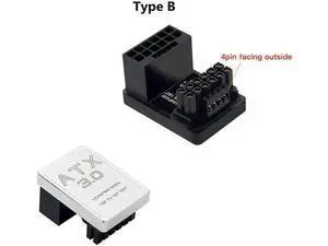 180-Degree Angled 12VHPWR 12+4 16Pin Male to Female Power Adapter, 600W PCIe 5.0 ATX 3.0 GPU Right Angle Connector, Silver Type B 180-Degree Angled 12VHPWR 12+4 16Pin Male to Female Power Adapter, 600W PCIe 5.0 ATX 3.0 GPU Right Angle Connector, Silver Type B