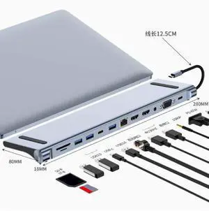 dual HDTV expansion dock, 12-in-1 high-definition MST dual HDTV expansion dock, 12-in-1 high-definition MST