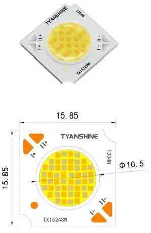 1524SW CW+WW 2in1 Cob LED Beads 15.85mm 27W Dual Color Temperature 2700-6000K Adjustment COB Light Source 1524SW CW+WW 2in1 Cob LED Beads 15.85mm 27W Dual Color Temperature 2700-6000K Adjustment COB Light Source