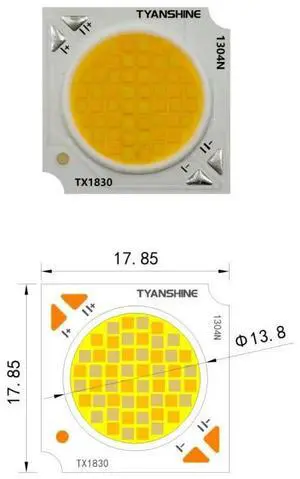 TX-1830SW 17.85mm CCT Tunable COB LED 40W CRI90+ High Power Light Source for Stage Lighti TX-1830SW 17.85mm CCT Tunable COB LED 40W CRI90+ High Power Light Source for Stage Lighti
