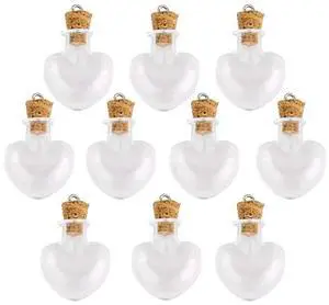 10pcs glass cork bottle glasses ampoules wool bottle pendants heart form 10pcs glass cork bottle glasses ampoules wool bottle pendants heart form