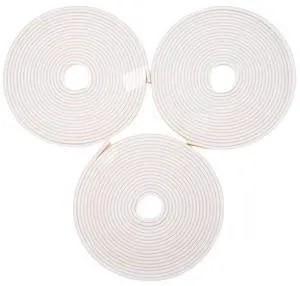 Self Adhesive Foam Tape Door Window Seal Door Draught Excluder Weatherstripping, 6mm Wide x 3mm Thick 3 Pcs Each White Self Adhesive Foam Tape Door Window Seal Door Draught Excluder Weatherstripping, 6mm Wide x 3mm Thick 3 Pcs Each White