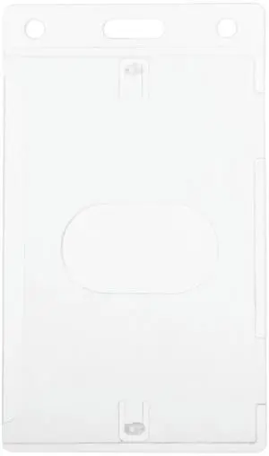 Hard Plastic Id Badge Holder Vertical Card Protector Transparent Card Cover with Thumb Slot for Office School Use Hard Plastic Id Badge Holder Vertical Card Protector Transparent Card Cover with Thumb Slot for Office School Use