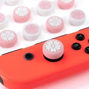 4 Pack Sakura Flower Thumb Grip Caps, Soft Silicone Cover Joystick Cap For Switch & Lite 4 Pack Sakura Flower Thumb Grip Caps, Soft Silicone Cover Joystick Cap For Switch & Lite