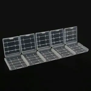 5Pcs Compact Lightweight Transparent Electronic Box Case for Aa Aaa Batteries Hard Plastic Organizer 5Pcs Compact Lightweight Transparent Electronic Box Case for Aa Aaa Batteries Hard Plastic Organizer