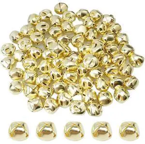 100 Pieces Jingle Bells, 15mm l Jingle Bells Mini Craft Bells Beads for DIY Gold 100 Pieces Jingle Bells, 15mm l Jingle Bells Mini Craft Bells Beads for DIY Gold