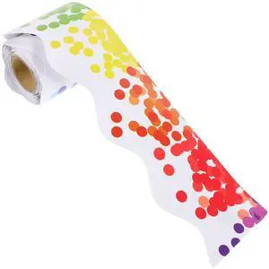 Colorful Dots Border Trim Roll for Bulletin Boards Blackboard Classroom Decor Wall Door Locker Decoration DIY School Home Use Colorful Dots Border Trim Roll for Bulletin Boards Blackboard Classroom Decor Wall Door Locker Decoration DIY School Home Use
