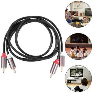 1 Meter Audio Connection Cable 2 to 2 Male Aluminum Alloy Shell Gold-Plated Plug for Gaming Consoles Home 1 Meter Audio Connection Cable 2 to 2 Male Aluminum Alloy Shell Gold-Plated Plug for Gaming Consoles Home