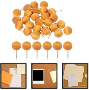 100Pcs Wooden Push Pins Natural Grain Decorative Thumb Tacks Multipurpose for Map Marking Photo Display Cork Board Office Use 100Pcs Wooden Push Pins Natural Grain Decorative Thumb Tacks Multipurpose for Map Marking Photo Display Cork Board Office Use