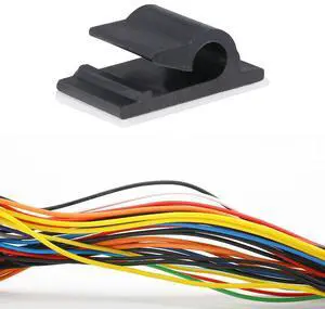 50Pcs Heavy Duty Double Sided Adhesive Cable Ties Holder Wire Clamp Cord Organizer for Neat Wiring Network Earphone Cables Black 50Pcs Heavy Duty Double Sided Adhesive Cable Ties Holder Wire Clamp Cord Organizer for Neat Wiring Network Earphone Cables Black