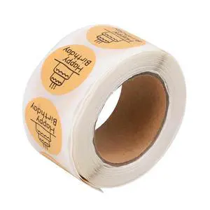 Happy Birthday Self-Adhesive Round Seal Sticker Roll for Gift Packaging Baking Pouches Envelope Sealing Notebook Decoration Happy Birthday Self-Adhesive Round Seal Sticker Roll for Gift Packaging Baking Pouches Envelope Sealing Notebook Decoration
