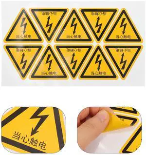 10Pcs Adhesive Electric Shock Warning Sign Bright Color Delicate Pattern Easy Install Caution Sign for Industrial Electrical 10Pcs Adhesive Electric Shock Warning Sign Bright Color Delicate Pattern Easy Install Caution Sign for Industrial Electrical