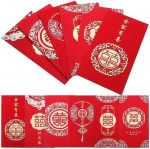 12Pcs Chinese Wedding Red Envelopes with Double Happiness Character Money Pockets for Cash Gifts Traditional Lucky 12Pcs Chinese Wedding Red Envelopes with Double Happiness Character Money Pockets for Cash Gifts Traditional Lucky