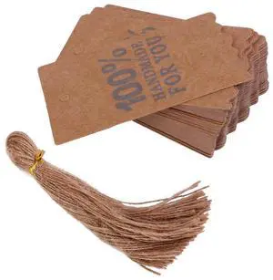 1Set Handmade Brown Kraft Paper Hangtags with Twine Pre-Punched Durable Gift Tags for Christmas Wedding Birthday Clothing Price 1Set Handmade Brown Kraft Paper Hangtags with Twine Pre-Punched Durable Gift Tags for Christmas Wedding Birthday Clothing Price