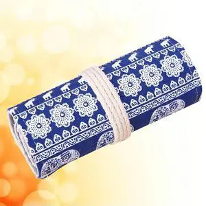 Colored Pencil Roll Canvas Pen Holder Organizer 48 Slots Blue White Porcelain Elephant Art Therapy Pencil Wrap Travel Case Colored Pencil Roll Canvas Pen Holder Organizer 48 Slots Blue White Porcelain Elephant Art Therapy Pencil Wrap Travel Case