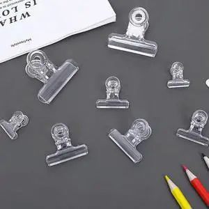 10Pcs Safe Polished Plastic Paper Clamps Binder Clips for Students Office School Supplies File Folder Card Fixing Transparent 10Pcs Safe Polished Plastic Paper Clamps Binder Clips for Students Office School Supplies File Folder Card Fixing Transparent
