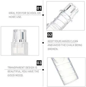 10Pcs Transparent Plastic Chalk Holder Protective Chalk Clip Cover Keeps Hands Clean Prevents Breakage for Classroom Studio 10Pcs Transparent Plastic Chalk Holder Protective Chalk Clip Cover Keeps Hands Clean Prevents Breakage for Classroom Studio