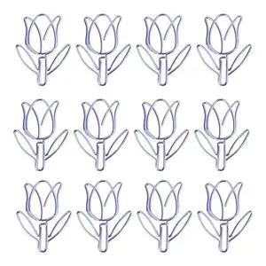 12Pcs Fashion Tulip Style l Paper Clips Purple Strong Reusable Creative Bookmark Clips for Documents Notes Photos 12Pcs Fashion Tulip Style l Paper Clips Purple Strong Reusable Creative Bookmark Clips for Documents Notes Photos