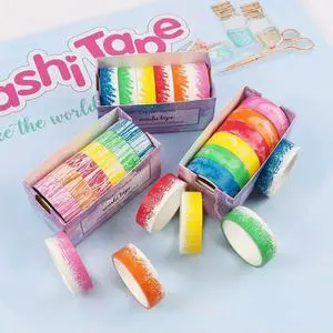 6 Rolls DIY Washi Tape Set Colorful Japanese Paper Tape for Scrapbook Journal Planner Decoration Craft Projects No Sticky 6 Rolls DIY Washi Tape Set Colorful Japanese Paper Tape for Scrapbook Journal Planner Decoration Craft Projects No Sticky