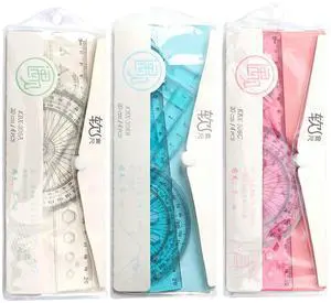 Rulers Stationery Set Plastic Student Kids Clear Tough 20Cm Rulers Red Blue Transparent Colorful Mood Enhancing Thickened Design Rulers Stationery Set Plastic Student Kids Clear Tough 20Cm Rulers Red Blue Transparent Colorful Mood Enhancing Thickened Design