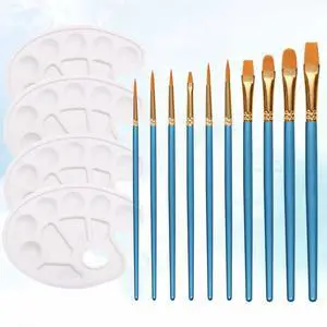 10Pcs Painting Brush Set Heavy Duty Paint Brushes for Acrylic Watercolor Oil Gouache Drawing Painting 10Pcs Painting Brush Set Heavy Duty Paint Brushes for Acrylic Watercolor Oil Gouache Drawing Painting