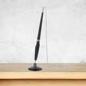 2Pcs Counter Pen Delicate Chain Table Fixed Ballpoint Professional Business Writing Signature Pen Vertical Stand Office 2Pcs Counter Pen Delicate Chain Table Fixed Ballpoint Professional Business Writing Signature Pen Vertical Stand Office