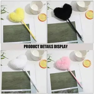 7Pcs Colorful Heart Ballpoint Pen Pom Pom Design Smooth Writing Pen Decorative Pens for School Office 7Pcs Colorful Heart Ballpoint Pen Pom Pom Design Smooth Writing Pen Decorative Pens for School Office
