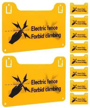 10Pcs Electric Fence Warning Sign High Visibility Forbid Climbing Safety Caution Outdoor Farm Industrial Yard Danger Alert el 10Pcs Electric Fence Warning Sign High Visibility Forbid Climbing Safety Caution Outdoor Farm Industrial Yard Danger Alert el