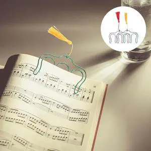 2Pcs l Music Book Page Clip Stainless Steel Shape Holder for Piano Scores Teaching Practice Hands-Free Reading 2Pcs l Music Book Page Clip Stainless Steel Shape Holder for Piano Scores Teaching Practice Hands-Free Reading