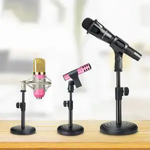 Premium Adjustable Microphone Desktop Stand Heavy Black Base Stable Silent Design for Podcasting Broadcasting Streaming Studio Premium Adjustable Microphone Desktop Stand Heavy Black Base Stable Silent Design for Podcasting Broadcasting Streaming Studio