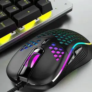 1Pcs Hollow-Out Gaming Mouse Black Wired Rgb Light Honeycomb Design Ergonomic Computer Mouse for Laptop Desktop Office Gaming 1Pcs Hollow-Out Gaming Mouse Black Wired Rgb Light Honeycomb Design Ergonomic Computer Mouse for Laptop Desktop Office Gaming