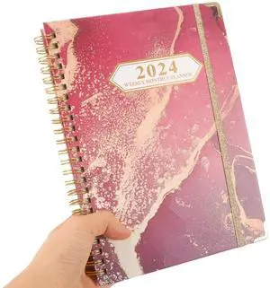 2024 Coil Binding Spiral Planner Notebook English Schedule Book Weekly Planner Stylish Paper Notebook for Fitness Tracking 2024 Coil Binding Spiral Planner Notebook English Schedule Book Weekly Planner Stylish Paper Notebook for Fitness Tracking