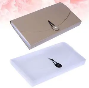 2Pcs Expanding Accordion File Folder Document Organizer Plastic Folder Office Filing Elastic Band Translucent 2Pcs Expanding Accordion File Folder Document Organizer Plastic Folder Office Filing Elastic Band Translucent
