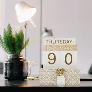 Wooden Cube Calendar Perpetual Desktop Date Display Calendar Manual Month Day Adjustment Chic Tabletop Decor for Office Home Wooden Cube Calendar Perpetual Desktop Date Display Calendar Manual Month Day Adjustment Chic Tabletop Decor for Office Home