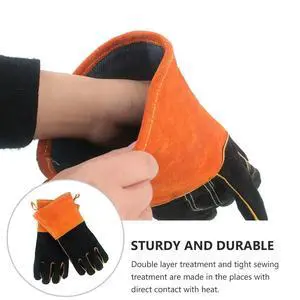 1Pair Odorless Safe Bbq Gloves Double-Layer Reinforced Seams Fireproof Cowhide Gloves for Outdoor Grilling Barbecuing Camping 1Pair Odorless Safe Bbq Gloves Double-Layer Reinforced Seams Fireproof Cowhide Gloves for Outdoor Grilling Barbecuing Camping
