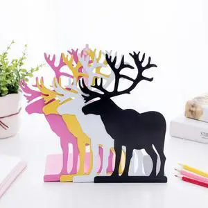 1Pair Stylish Elk Design l Book Stand Bookend for Books Magazines Files Desktop Organization Sturdy Holder Home 1Pair Stylish Elk Design l Book Stand Bookend for Books Magazines Files Desktop Organization Sturdy Holder Home