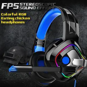 Blue LED Game Headset Wired 50Mm Driver 7.1 Channel Noise Canceling Rotatable Rgb Light Bass Gaming Headphones Microphone Blue LED Game Headset Wired 50Mm Driver 7.1 Channel Noise Canceling Rotatable Rgb Light Bass Gaming Headphones Microphone