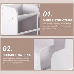 Desk Organizer Multi-Functional Pen Holder Desktop Stationery Box Compact Wooden Office Desk Rack for Study Desk Organizer Multi-Functional Pen Holder Desktop Stationery Box Compact Wooden Office Desk Rack for Study