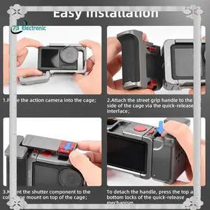 Flymile l Camera Grip Frame Case Kit For ACTION 4/3/5PRO Vlog Grip Mount Street Photo Flymile l Camera Grip Frame Case Kit For ACTION 4/3/5PRO Vlog Grip Mount Street Photo