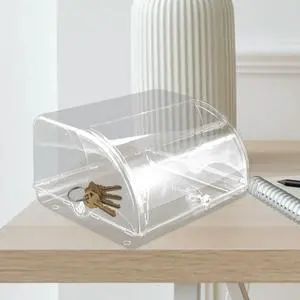 Clear Flip Cover Key Box Jewelry Organizer Desktop Decorative Holder for Small Items Living Room Entryway Organization Clear Flip Cover Key Box Jewelry Organizer Desktop Decorative Holder for Small Items Living Room Entryway Organization
