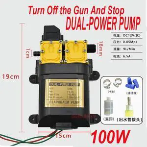 For DUAL POWER PUMP 100W 12V Agricultural Electric Pump Diaphragm Pump High Pressure Self Priming Gun shutdown For DUAL POWER PUMP 100W 12V Agricultural Electric Pump Diaphragm Pump High Pressure Self Priming Gun shutdown
