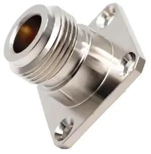1PCS RF connector N-KF square plate female base with flange N-type soldered plate type four-hole panel mounting L16-50KF 1PCS RF connector N-KF square plate female base with flange N-type soldered plate type four-hole panel mounting L16-50KF