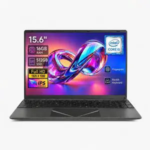 15.6" Laptop Computer, Intel Core i5 Processor, 16GB RAM 512GB SSD, 1920 x 1080 FHD IPS Display, Fingerprint Unlock, Backlit Keyboard, WiFi 5, Bluetooth 5.0, Laptop for Business, School and Home 15.6" Laptop Computer, Intel Core i5 Processor, 16GB RAM 512GB SSD, 1920 x 1080 FHD IPS Display, Fingerprint Unlock, Backlit Keyboard, WiFi 5, Bluetooth 5.0, Laptop for Business, School and Home