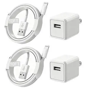 iPhone Charger Extra Long 2 Pack 10FT Lightning Cable Cube i Phone 12 Charger Charging Transfer Cord Cable with USB Plug Wall Charge Block Travel Adapter for iPhone 14/13/12/11/SE2022/8/7/XS/XR/X/iPad iPhone Charger Extra Long 2 Pack 10FT Lightning Cable Cube i Phone 12 Charger Charging Transfer Cord Cable with USB Plug Wall Charge Block Travel Adapter for iPhone 14/13/12/11/SE2022/8/7/XS/XR/X/iPad